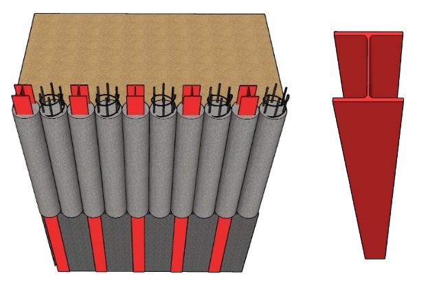 H PILE + C.I.P 공법 개념도 이미지